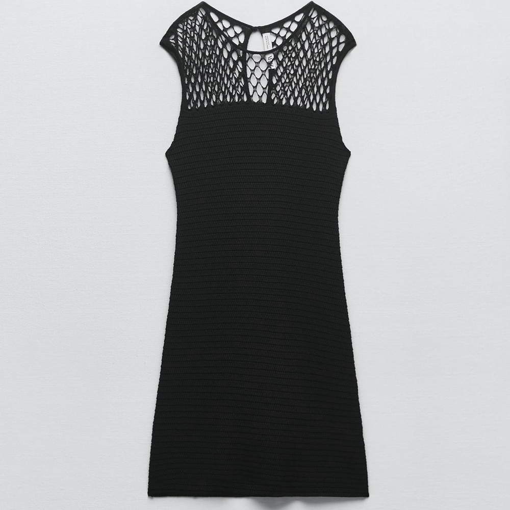 New Zara Knit Mini Black Dress